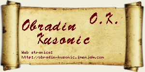 Obradin Kusonić vizit kartica